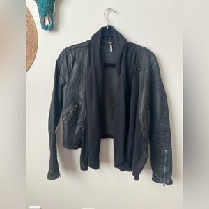 Free People Black Moro/Bomber Jacket Size 0!